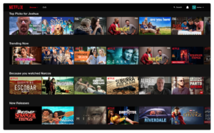Screenshot of Netflix Personalized Landing Page