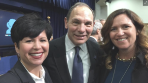 Sunnie Southern, left, CEO of Cincinnati-based Viable Synergy, participated in a White House summit on precision medicine with Indian Hill resident Bob McDonald, former CEO of Procter & Gamble Co. and now U.S. secretary of Veterans Affairs, and Sarah Giolando, chief strategy officer of Edgewood-based St. Elizabeth Healthcare.